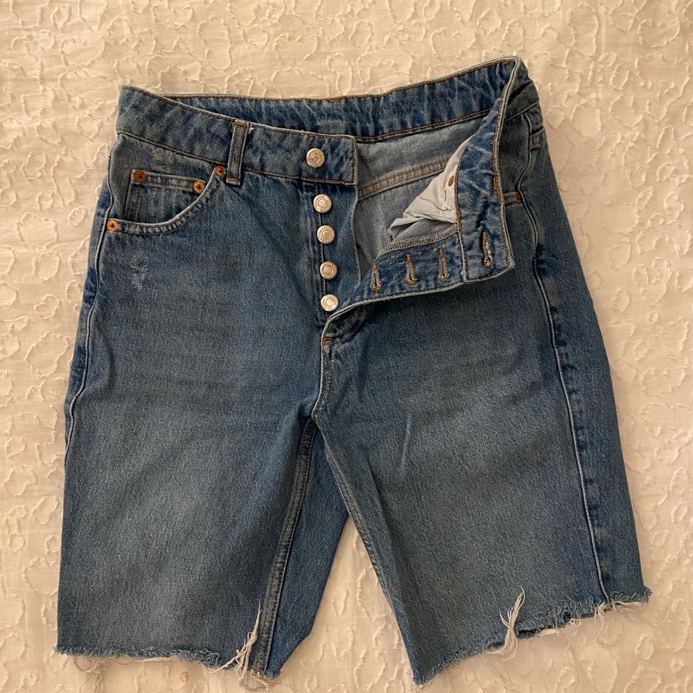 Top Shop Long Denim Shorts